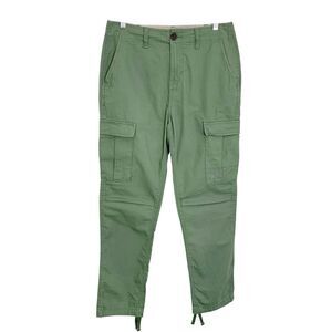 Aeropostale Relaxed Cargo Pants Womens Size 28/30 Olive Green Mid-Rise